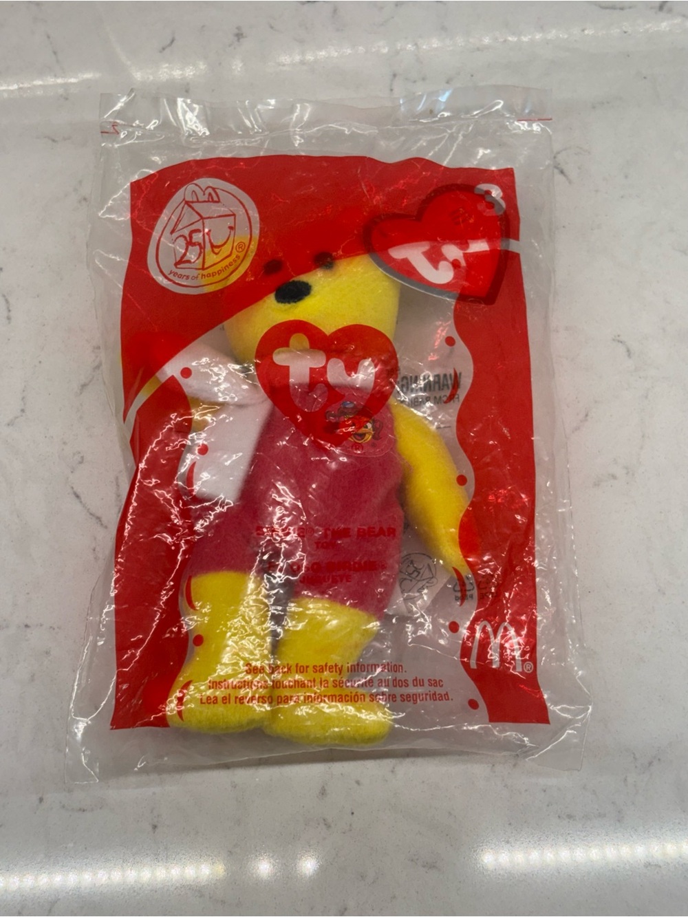 Vintage TY Birdie the Bear Beanie Plush McDonald's Toy 2004 New in Bag